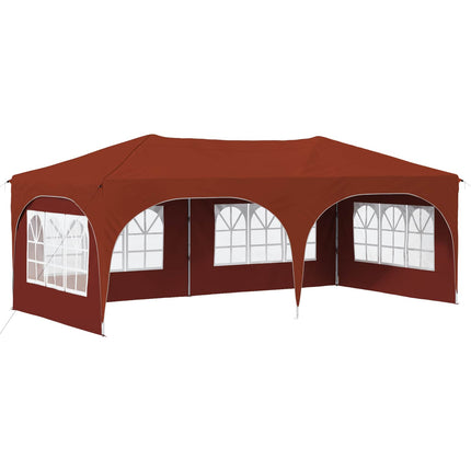Pop-up Partytält 575 x 288 x 245 cm Terracotta Oxford Tyg