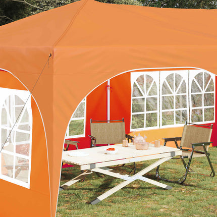 Pop-up Partytält 575 x 288 x 245 cm Orange Oxford Tyg