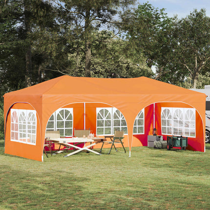 Pop-up Partytält 575 x 288 x 245 cm Orange Oxford Tyg