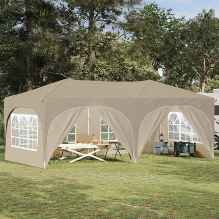 Pop-up Partytält 575 x 288 x 245 cm Gräddvit Oxford Tyg