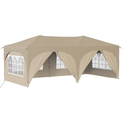 Pop-up Partytält 575 x 288 x 245 cm Gräddvit Oxford Tyg