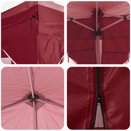 Pop-up Partytält 575 x 288 x 245 cm Vinröd Oxford Tyg