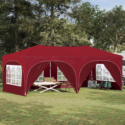 Pop-up Partytält 575 x 288 x 245 cm Vinröd Oxford Tyg