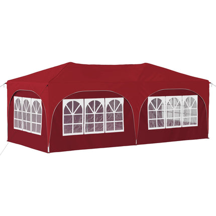 Pop-up Partytält 575 x 288 x 245 cm Vinröd Oxford Tyg
