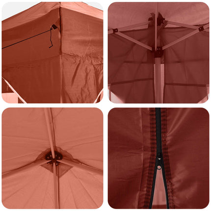 Pop-up Partytält 575 x 288 x 245 cm Terracotta Oxford Tyg