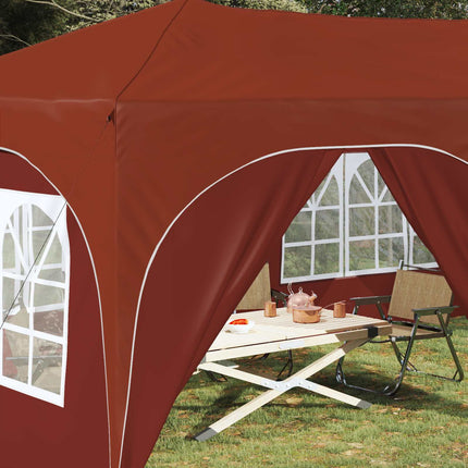 Pop-up Partytält 575 x 288 x 245 cm Terracotta Oxford Tyg