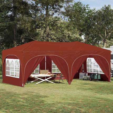 Pop-up Partytält 575 x 288 x 245 cm Terracotta Oxford Tyg