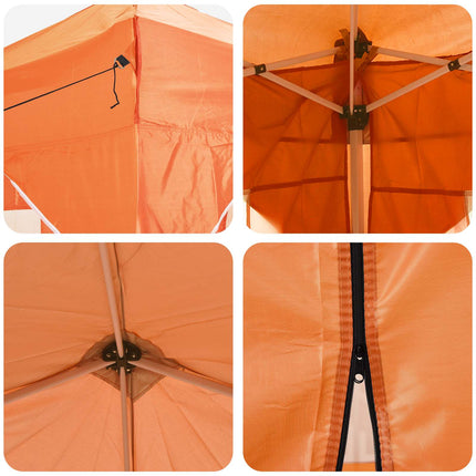 Pop-up Partytält 575 x 288 x 245 cm Orange Oxford Tyg
