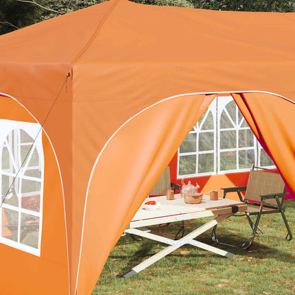 Pop-up Partytält 575 x 288 x 245 cm Orange Oxford Tyg