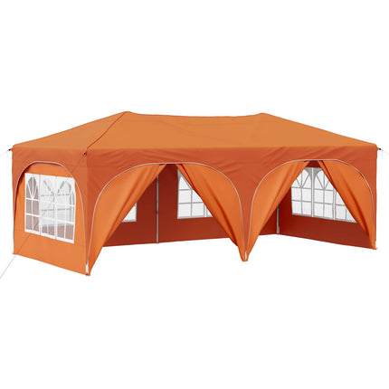 Pop-up Partytält 575 x 288 x 245 cm Orange Oxford Tyg