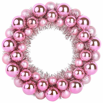 Julkulor kransar 2 st Rosa 33 x 33 x 7 cm Polystyren LED-lampor
