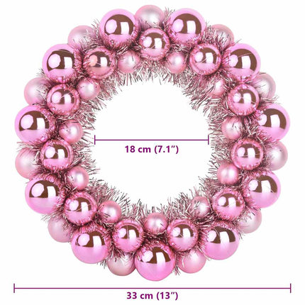 Julkulor kransar 2 st Rosa 33 x 33 x 7 cm Polystyren LED-lampor