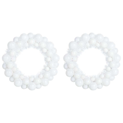 Julkulor kransar 2 pcs Vit 33 x 33 x 7 cm Polystyren