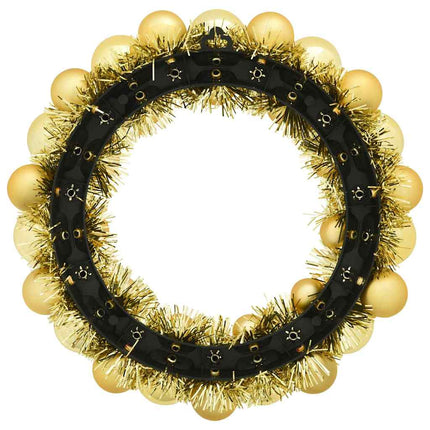 Julkulor kransar 2 st Guld 33 x 33 x 7 cm Polystyren LED-lampor