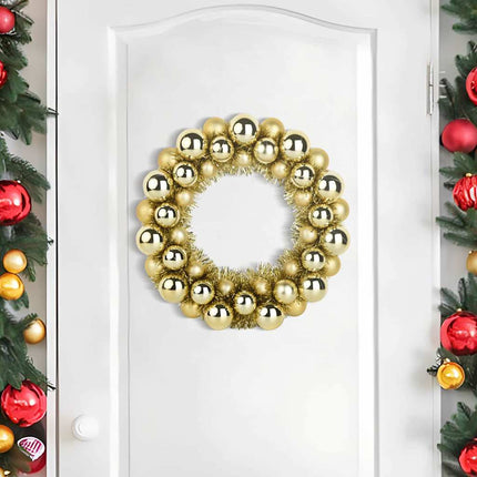 Julkulor kransar 2 st Guld 33 x 33 x 7 cm Polystyren LED-lampor