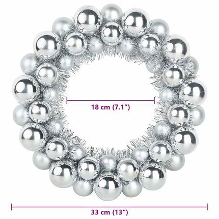 Julkulor kransar 2 st Silver 33 x 33 x 7 cm Polystyren