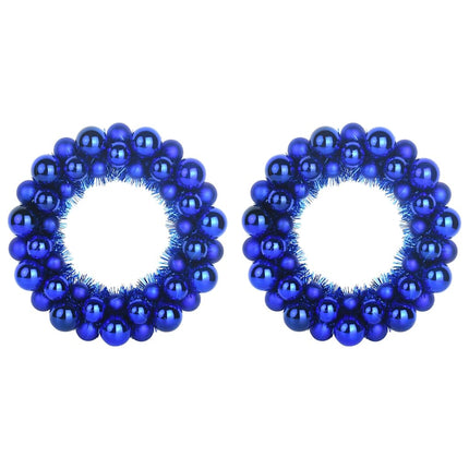 Julkulor kransar 2 pcs Blå 33 x 33 x 7 cm Polystyren