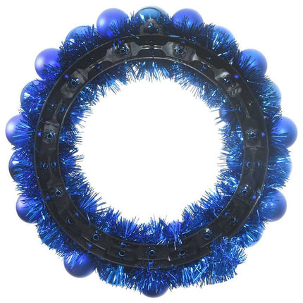 Julkulor kransar 2 st Blå 33 x 33 x 7 cm Polystyren LED-lampor