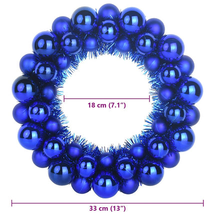 Julkulor kransar 2 st Blå 33 x 33 x 7 cm Polystyren LED-lampor