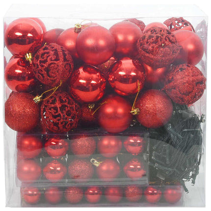 Julprydnad Set med 300 LED-lampor 120 pcs Röd Plast