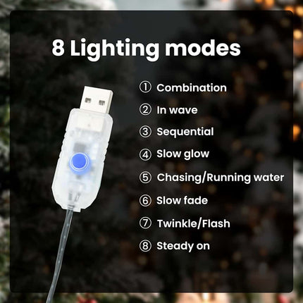 Julprydnad Set 61 st Vit Ø 6 cm Plast 150 LED-lampor