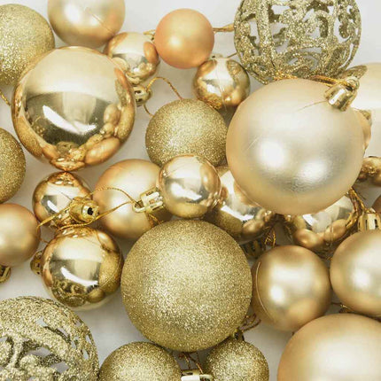 Julprydnad Set med 150 LED-lampor 61 pcs Guld Plast