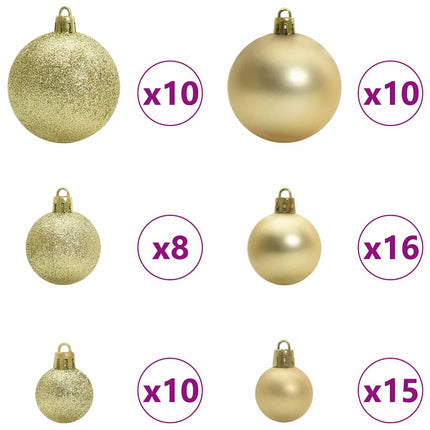 Julprydnad Set med 300 LED-lampor 120 pcs Guld Plast