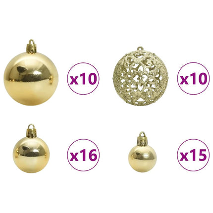 Julprydnad Set med 300 LED-lampor 120 pcs Guld Plast