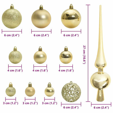 Julprydnad Set med 300 LED-lampor 120 pcs Guld Plast