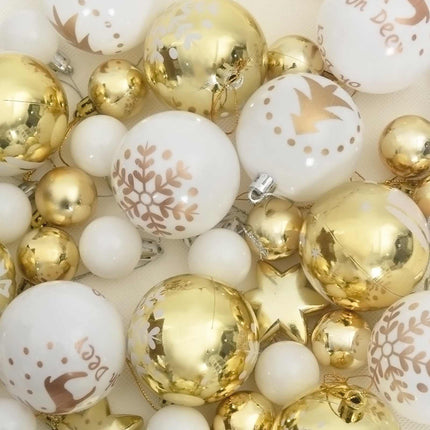 Julprydnad Set 40 pcs Vit och guld Plast