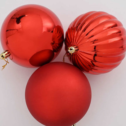 Julgranskulor Set XXL 3 pcs Röd Plast