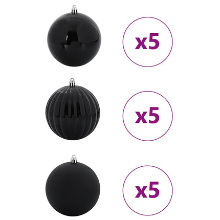 Julkulor Set XL 15 pcs Svart Plast