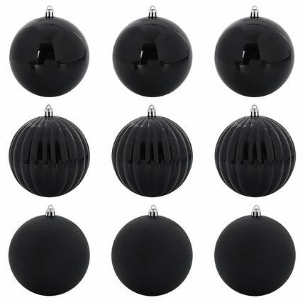 Stor Julkulor Set 9 pcs Svart Plast