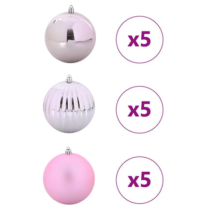 Julprydnad Set XL 15 pcs Rosa Plast