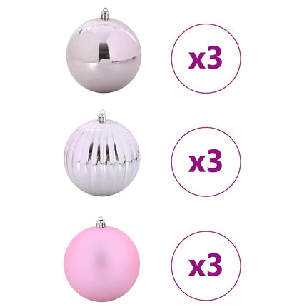 Julfirande Kulset XL 9 pcs Rosa Plast