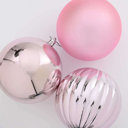 Julkula Set XXL 3 st Rosa Ø 25 cm Plast LED-lampor