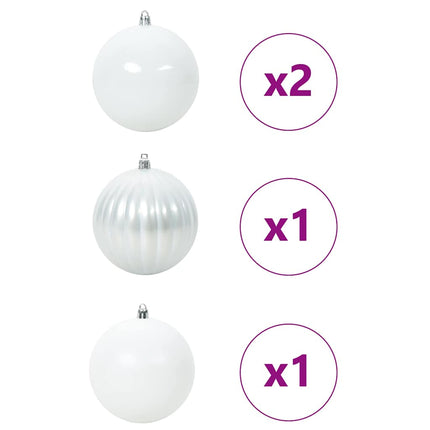Julkula Set XXL 4 st Vit Ø 20 cm Plast LED-lampor