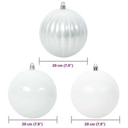 Julkula Set XXL 4 st Vit Ø 20 cm Plast LED-lampor