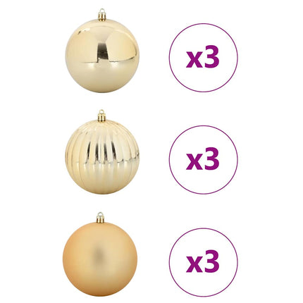 Julfirande Kulset XL 9 pcs Guld Plast