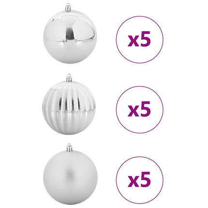 Julkulor Set XL 15 pcs Silver Plast