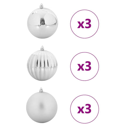Julgirland Set XL 9 pcs Silver Plast