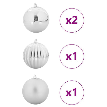Julkulssats XXL 4 pcs Silver Plast