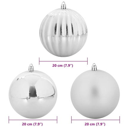 Julkulssats XXL 4 st Silver Ø 20 cm Plast LED-lampor