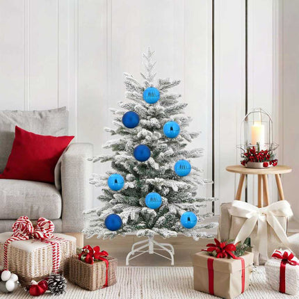 Julsmyckeset XL 15 st Blå Ø 10 cm Plast LED-lampor