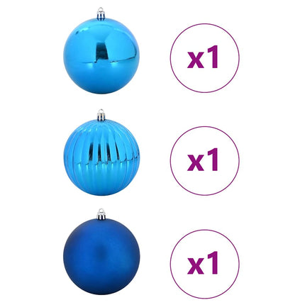 Julkula set XXL 3 st Blå Ø 25 cm Plast LED-lampor