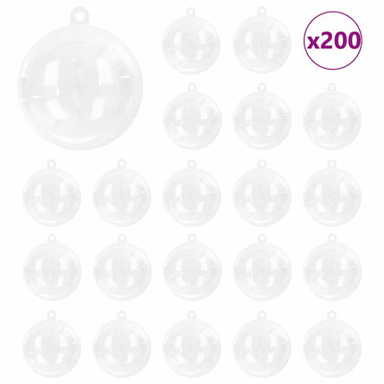 Julprydnad Set 200 st Transparent Diam. 5 cm Plast