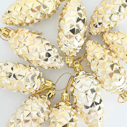 Julgran Kottboll 40 st Guld 4 x 9 cm Plast LED-lampor
