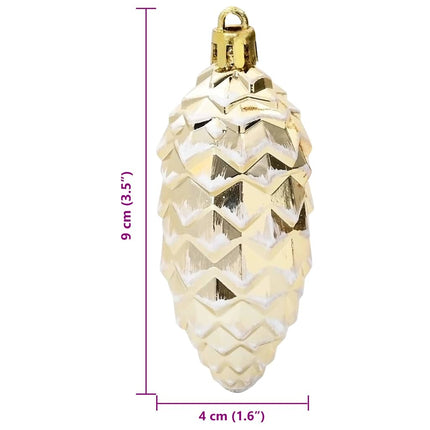 Julgran Kottboll 40 st Guld 4 x 9 cm Plast LED-lampor