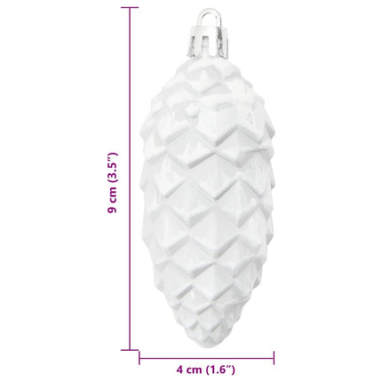 Julgran Kottboll 40 st Vit 4 x 9 cm Plast LED-lampor