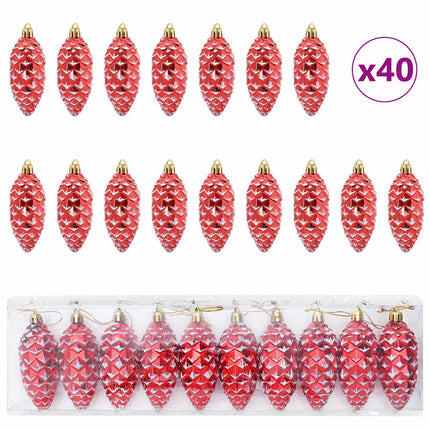 Julgran Kottboll 40 pcs Röd Plast